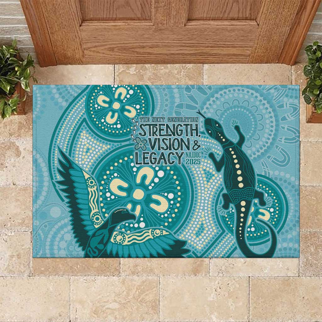 NAIDOC 2025 Strength Vision & Legacy Rubber Doormat Future Dreaming - Teal