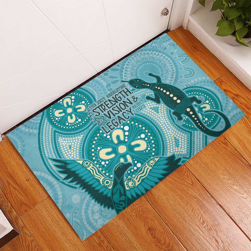 NAIDOC 2025 Strength Vision & Legacy Rubber Doormat Future Dreaming - Teal