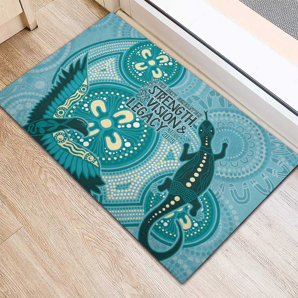 NAIDOC 2025 Strength Vision & Legacy Rubber Doormat Future Dreaming - Teal