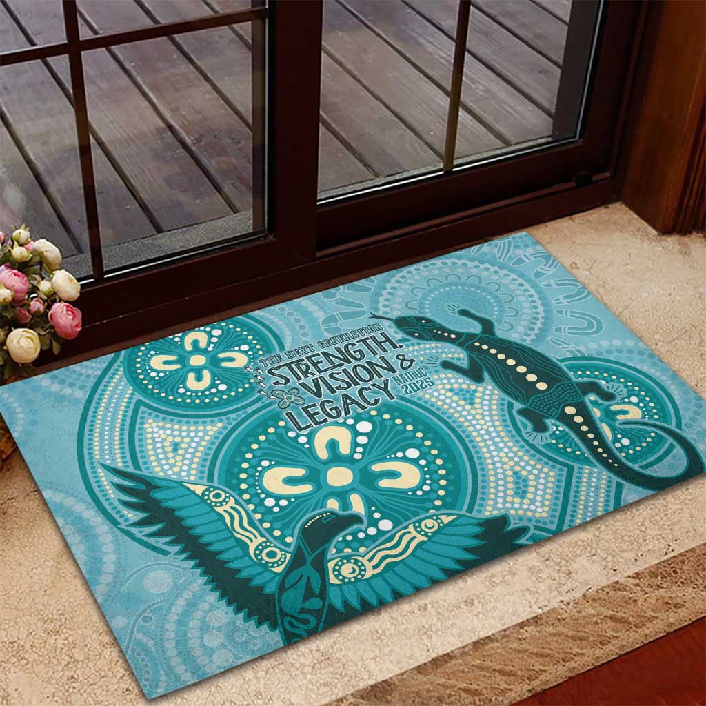 NAIDOC 2025 Strength Vision & Legacy Rubber Doormat Future Dreaming - Teal