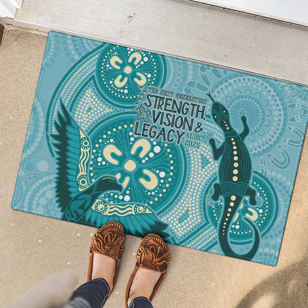 NAIDOC 2025 Strength Vision & Legacy Rubber Doormat Future Dreaming - Teal