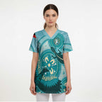 NAIDOC 2025 Strength Vision & Legacy Scrub Top Future Dreaming - Teal - Aussie Hoodie