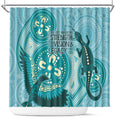 NAIDOC 2025 Strength Vision & Legacy Shower Curtain Future Dreaming - Teal