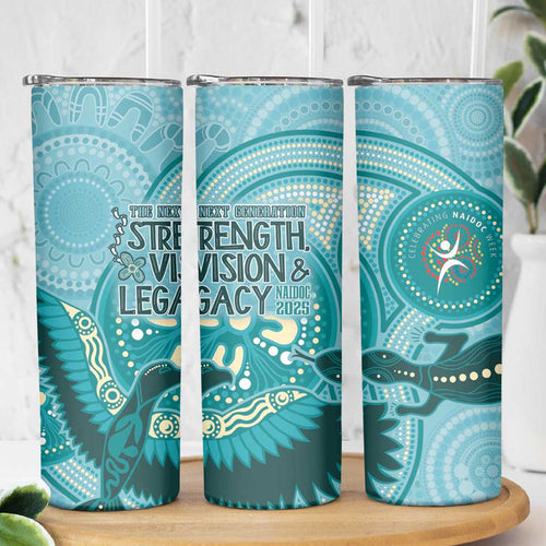 NAIDOC 2025 Strength Vision & Legacy Skinny Tumbler Future Dreaming - Teal