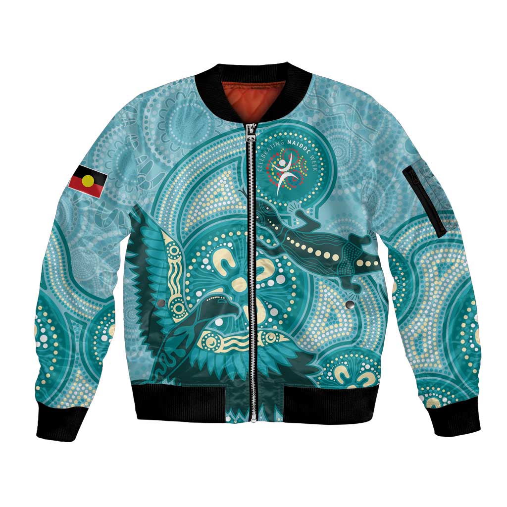 NAIDOC 2025 Strength Vision & Legacy Sleeve Zip Bomber Jacket Future Dreaming - Teal