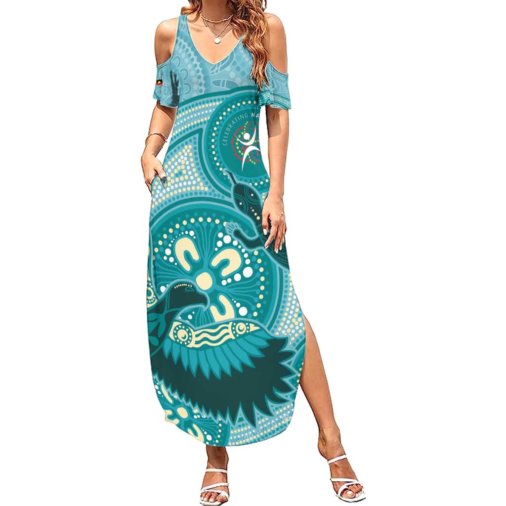NAIDOC 2025 Strength Vision & Legacy Summer Maxi Dress Future Dreaming - Teal