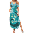 NAIDOC 2025 Strength Vision & Legacy Summer Maxi Dress Future Dreaming - Teal