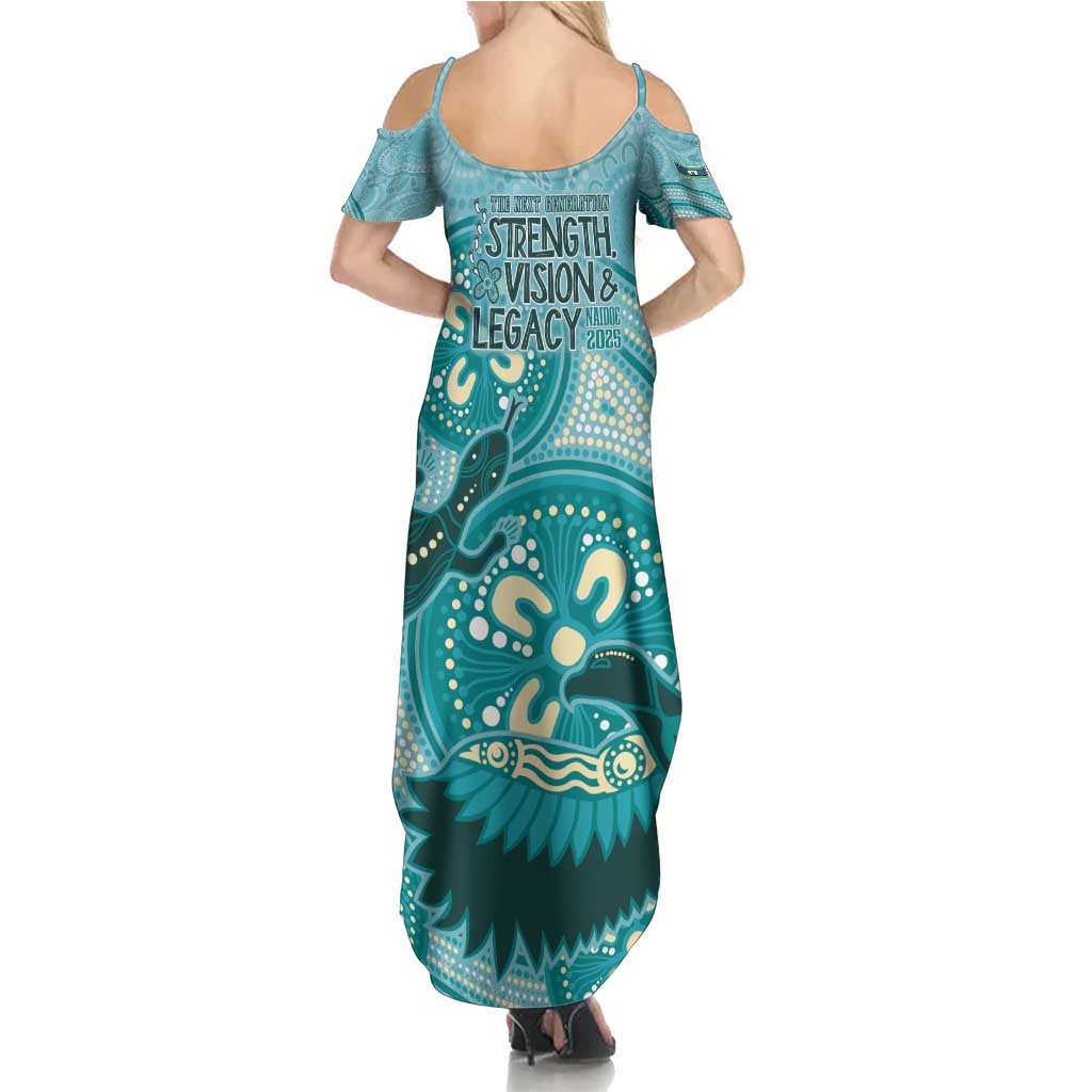 NAIDOC 2025 Strength Vision & Legacy Summer Maxi Dress Future Dreaming - Teal