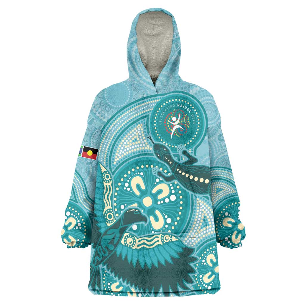 NAIDOC 2025 Strength Vision & Legacy Wearable Blanket Hoodie Future Dreaming - Teal