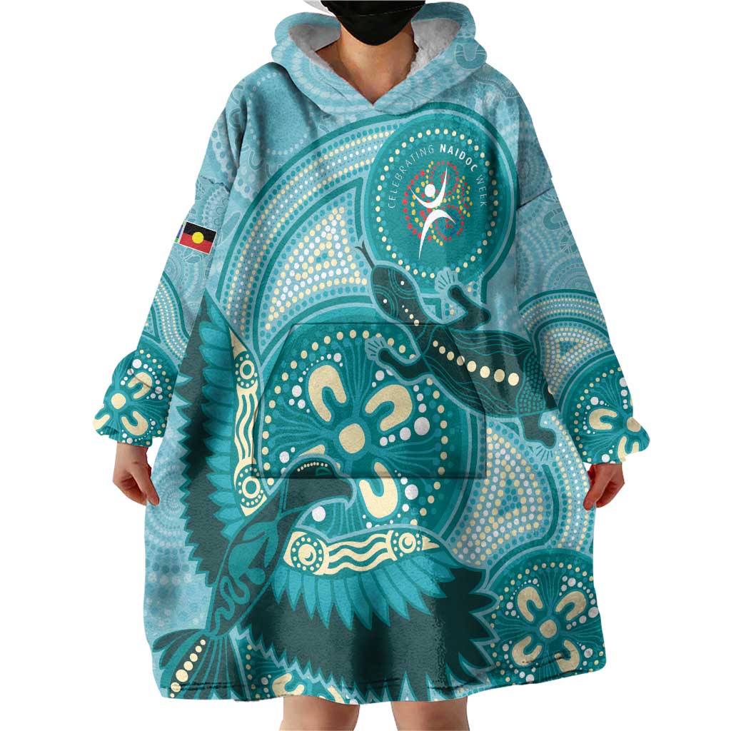 NAIDOC 2025 Strength Vision & Legacy Wearable Blanket Hoodie Future Dreaming - Teal