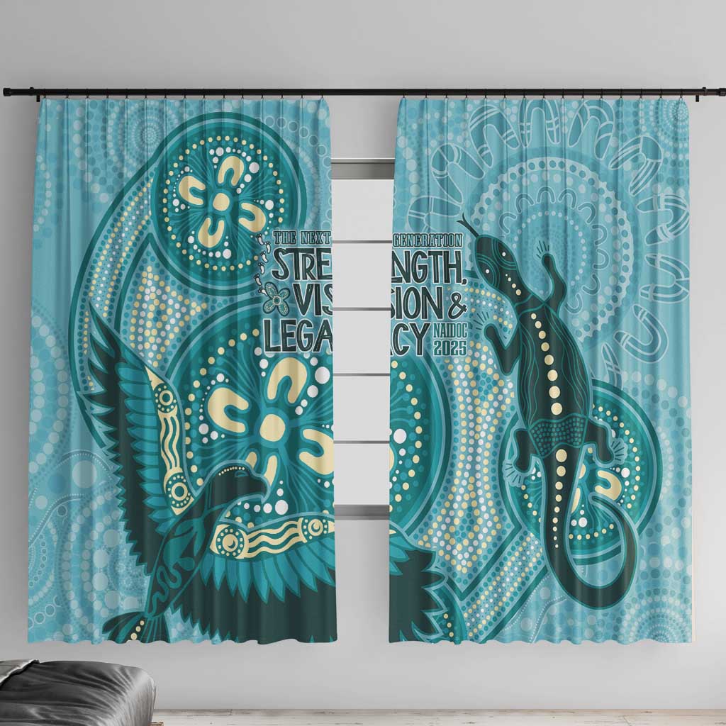 NAIDOC 2025 Strength Vision & Legacy Window Curtain Future Dreaming - Teal
