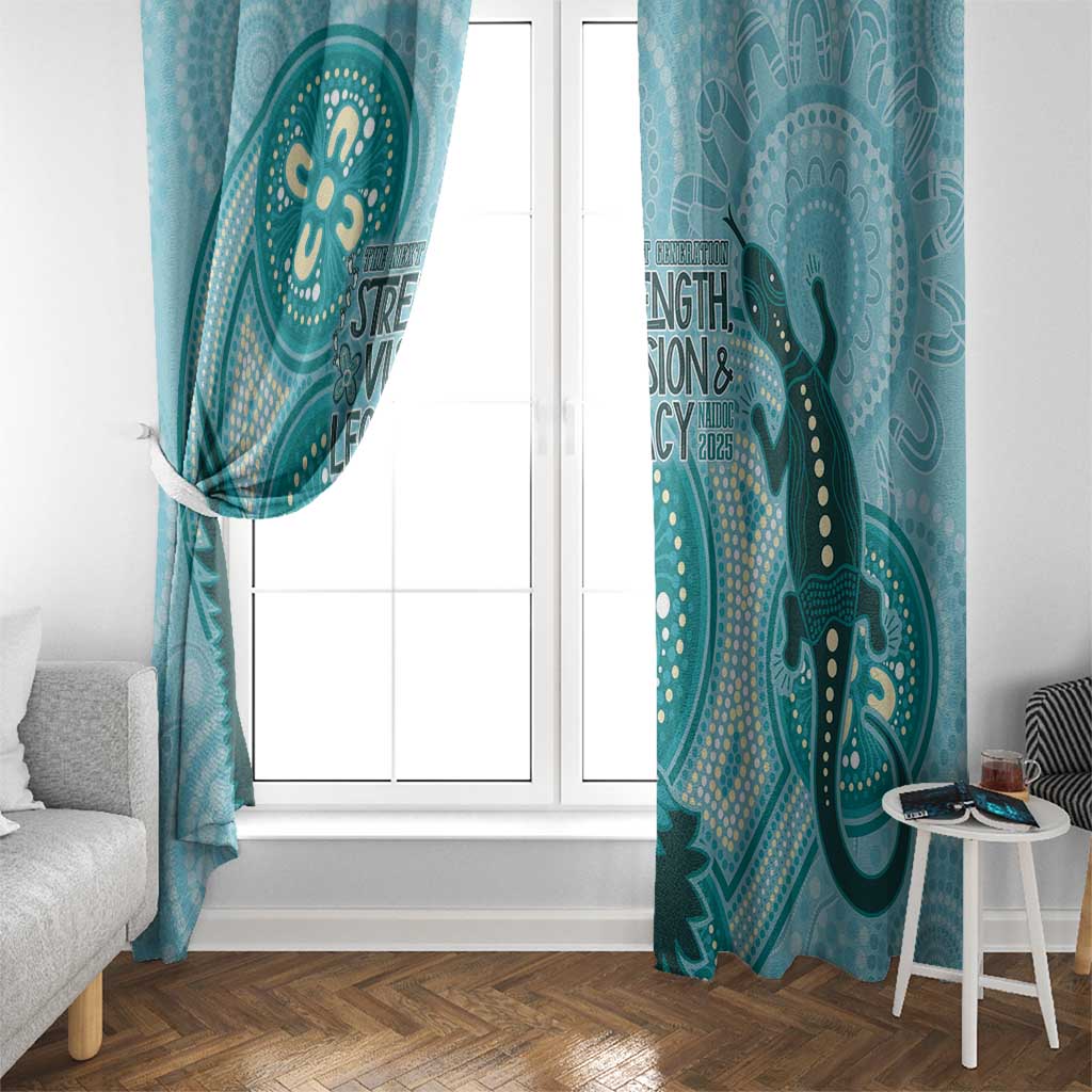 NAIDOC 2025 Strength Vision & Legacy Window Curtain Future Dreaming - Teal