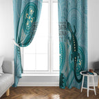 NAIDOC 2025 Strength Vision & Legacy Window Curtain Future Dreaming - Teal
