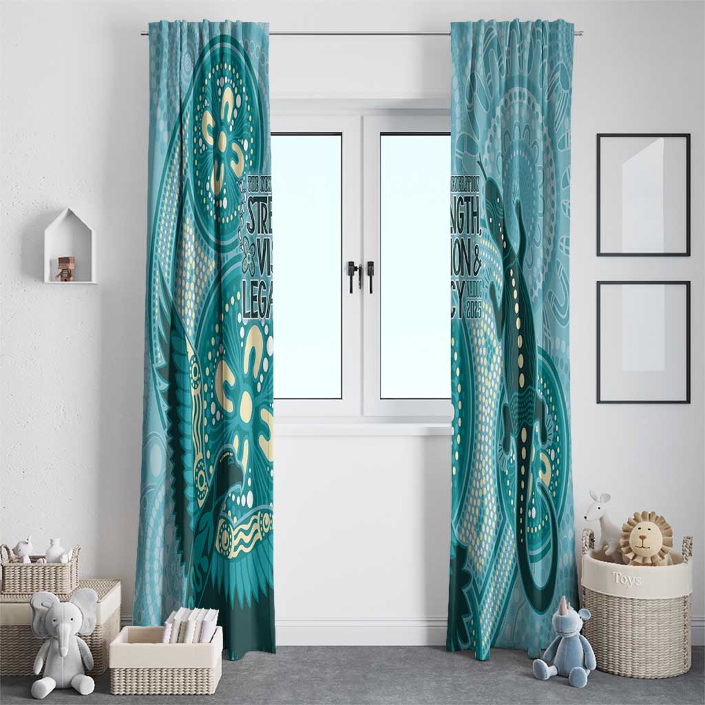 NAIDOC 2025 Strength Vision & Legacy Window Curtain Future Dreaming - Teal