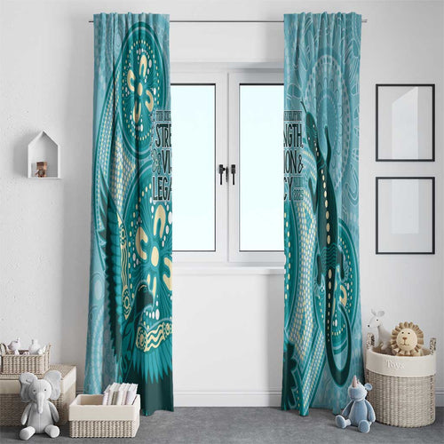 NAIDOC 2025 Strength Vision & Legacy Window Curtain Future Dreaming - Teal