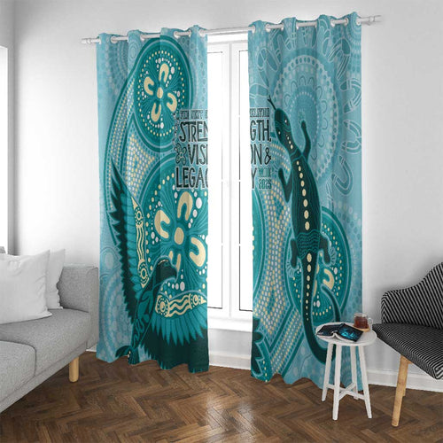 NAIDOC 2025 Strength Vision & Legacy Window Curtain Future Dreaming - Teal