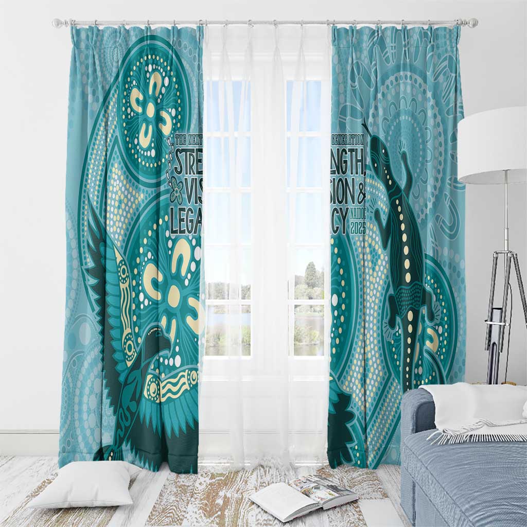 NAIDOC 2025 Strength Vision & Legacy Window Curtain Future Dreaming - Teal