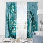 NAIDOC 2025 Strength Vision & Legacy Window Curtain Future Dreaming - Teal