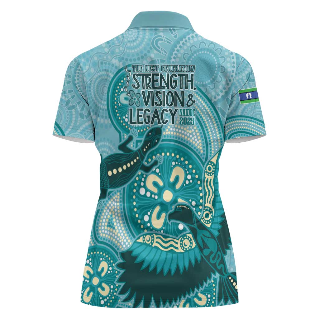 NAIDOC 2025 Strength Vision & Legacy Women Polo Shirt Future Dreaming - Teal