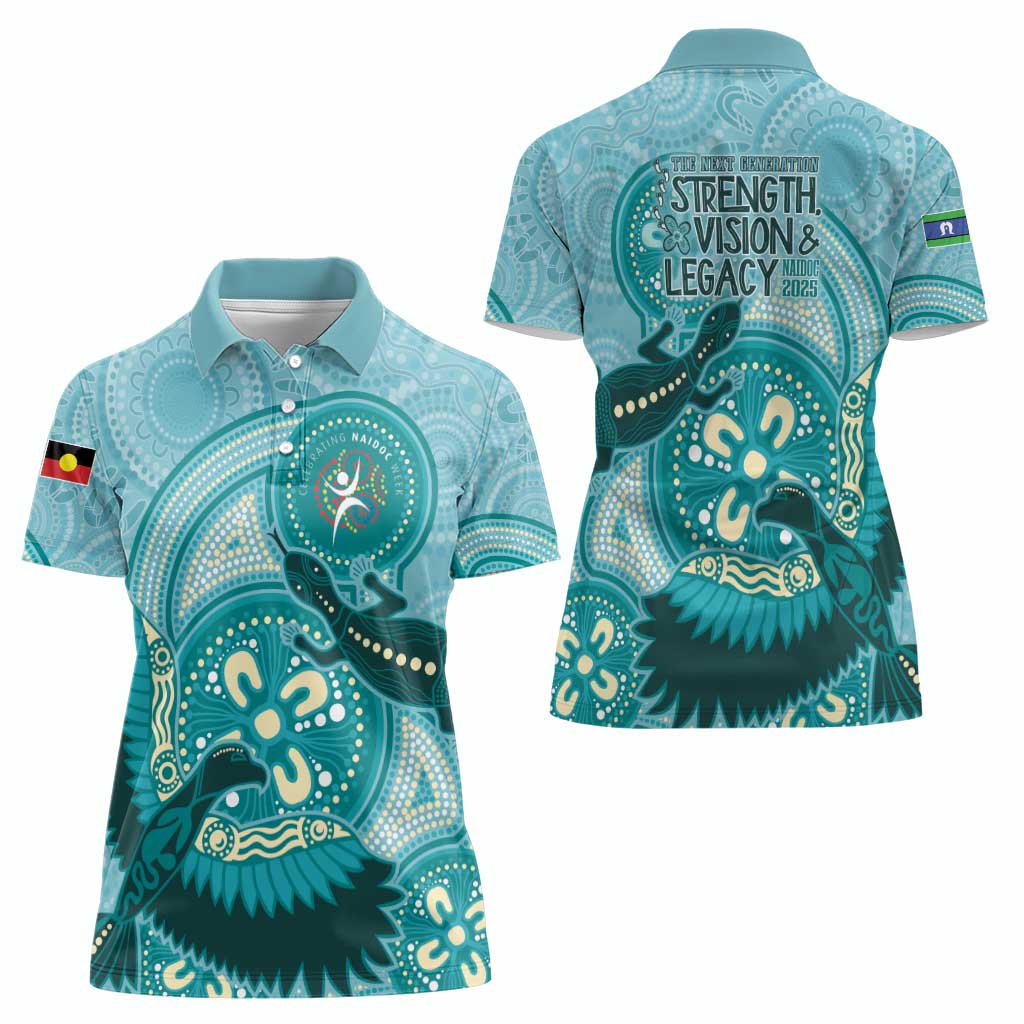 NAIDOC 2025 Strength Vision & Legacy Women Polo Shirt Future Dreaming - Teal
