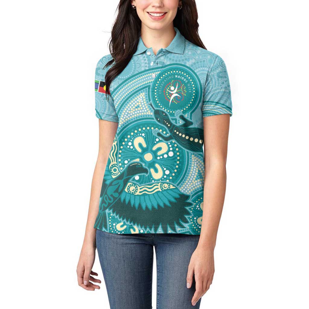 NAIDOC 2025 Strength Vision & Legacy Women Polo Shirt Future Dreaming - Teal