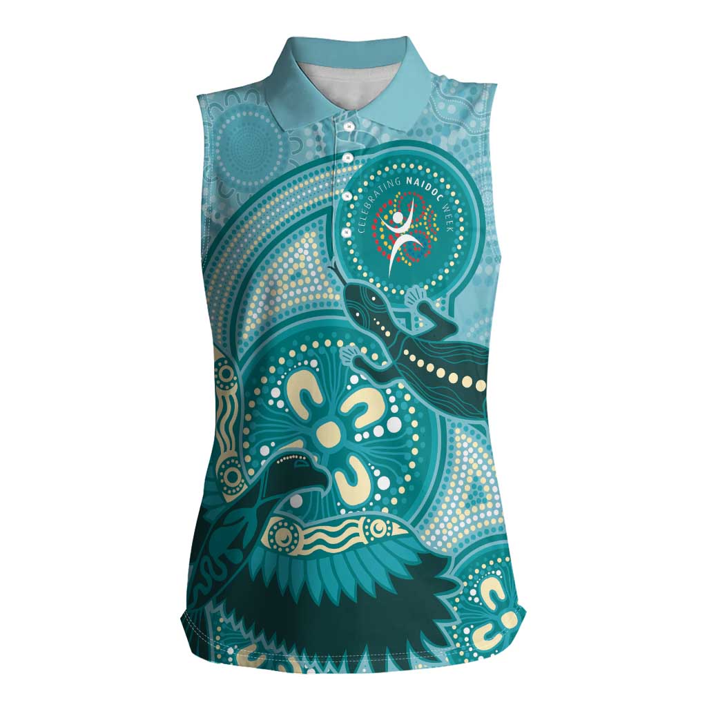NAIDOC 2025 Strength Vision & Legacy Women Sleeveless Polo Shirt Future Dreaming - Teal