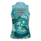 NAIDOC 2025 Strength Vision & Legacy Women Sleeveless Polo Shirt Future Dreaming - Teal