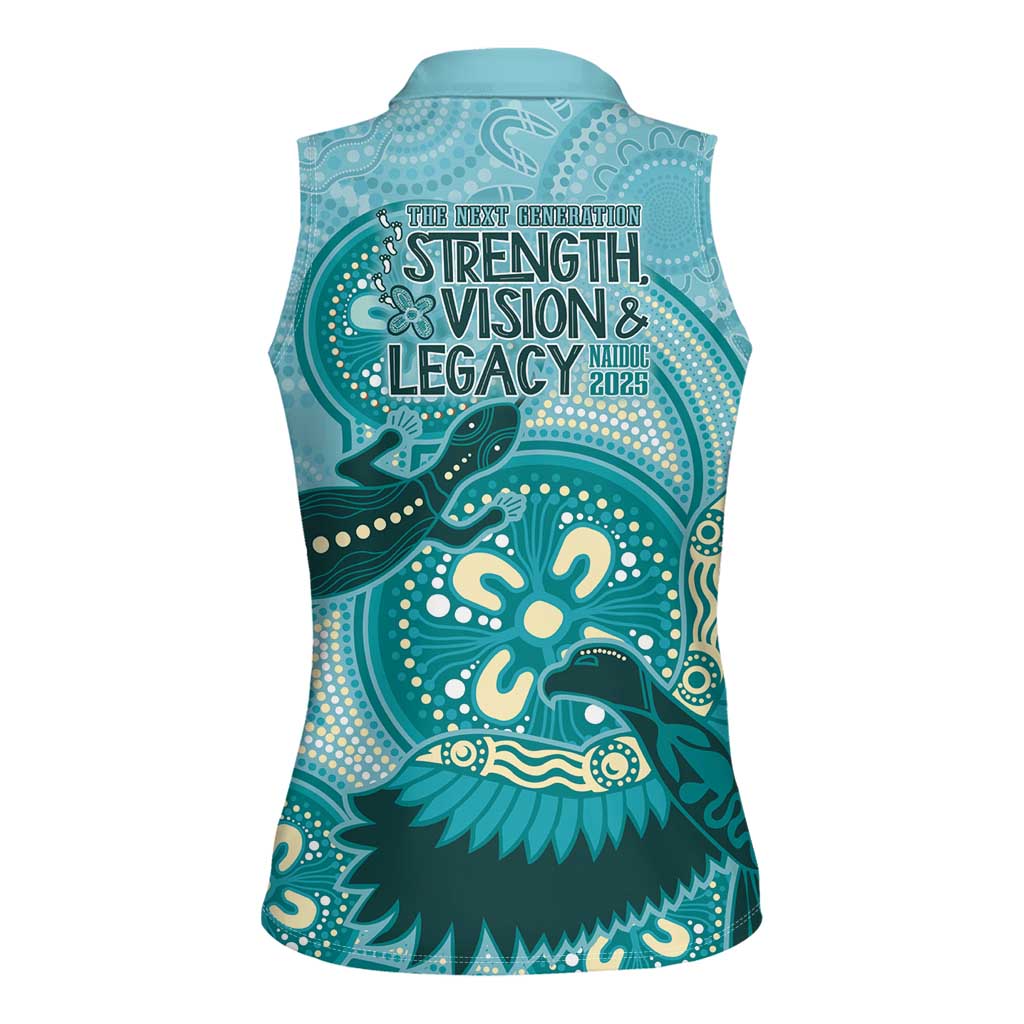 NAIDOC 2025 Strength Vision & Legacy Women Sleeveless Polo Shirt Future Dreaming - Teal