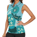 NAIDOC 2025 Strength Vision & Legacy Women Sleeveless Polo Shirt Future Dreaming - Teal