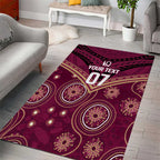 Personalized Australia QLD Maroons Area Rug Indigenous Aboriginal Mix Polynesian Motifs