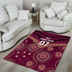 Personalized Australia QLD Maroons Area Rug Indigenous Aboriginal Mix Polynesian Motifs