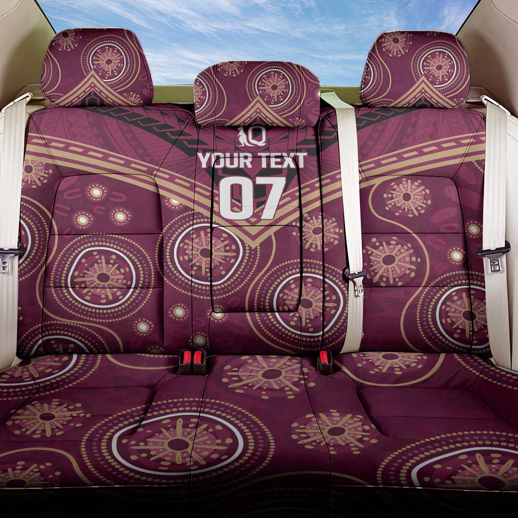 Personalized Australia QLD Maroons Back Car Seat Cover Indigenous Aboriginal Mix Polynesian Motifs