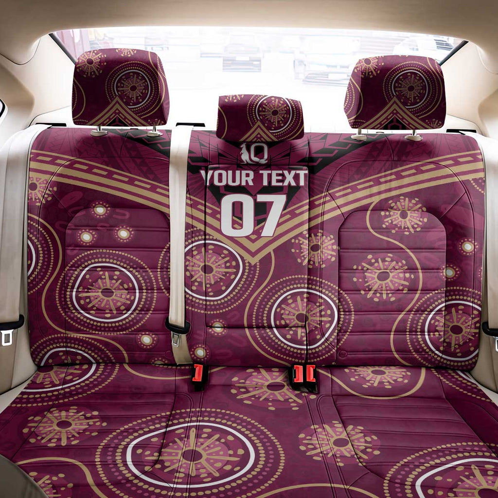 Personalized Australia QLD Maroons Back Car Seat Cover Indigenous Aboriginal Mix Polynesian Motifs