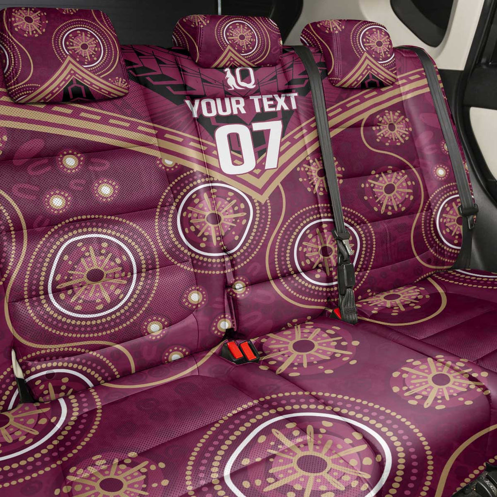 Personalized Australia QLD Maroons Back Car Seat Cover Indigenous Aboriginal Mix Polynesian Motifs