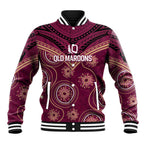 Personalized Australia QLD Maroons Baseball Jacket Indigenous Aboriginal Mix Polynesian Motifs