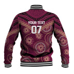 Personalized Australia QLD Maroons Baseball Jacket Indigenous Aboriginal Mix Polynesian Motifs