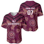 Personalized Australia QLD Maroons Baseball Jersey Indigenous Aboriginal Mix Polynesian Motifs