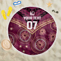 Personalized Australia QLD Maroons Beach Blanket Indigenous Aboriginal Mix Polynesian Motifs