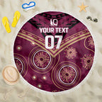 Personalized Australia QLD Maroons Beach Blanket Indigenous Aboriginal Mix Polynesian Motifs