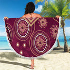 Personalized Australia QLD Maroons Beach Blanket Indigenous Aboriginal Mix Polynesian Motifs