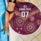 Personalized Australia QLD Maroons Beach Blanket Indigenous Aboriginal Mix Polynesian Motifs