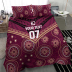 Personalized Australia QLD Maroons Bedding Set Indigenous Aboriginal Mix Polynesian Motifs