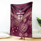 Personalized Australia QLD Maroons Blanket Indigenous Aboriginal Mix Polynesian Motifs