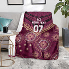 Personalized Australia QLD Maroons Blanket Indigenous Aboriginal Mix Polynesian Motifs
