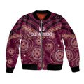 Personalized Australia QLD Maroons Bomber Jacket Indigenous Aboriginal Mix Polynesian Motifs