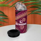 Personalized Australia QLD Maroons 4 in 1 Can Cooler Tumbler Indigenous Aboriginal Mix Polynesian Motifs