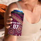 Personalized Australia QLD Maroons 4 in 1 Can Cooler Tumbler Indigenous Aboriginal Mix Polynesian Motifs
