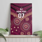 Personalized Australia QLD Maroons Canvas Wall Art Indigenous Aboriginal Mix Polynesian Motifs