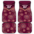 Personalized Australia QLD Maroons Car Mats Indigenous Aboriginal Mix Polynesian Motifs