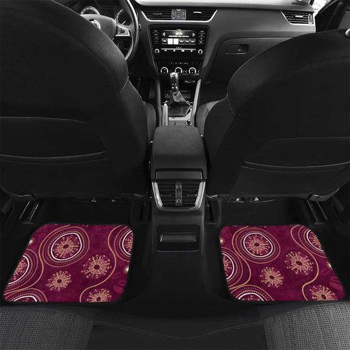 Personalized Australia QLD Maroons Car Mats Indigenous Aboriginal Mix Polynesian Motifs